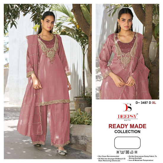 Deepsy Suit D-3487 Salsa Silk Embroidery Pakistani Suit Set