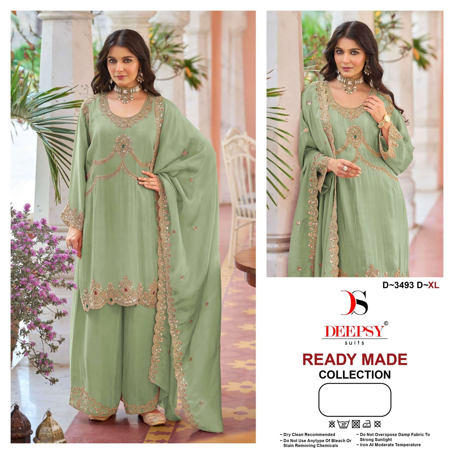 Deepsy Suit D-3493 Viscose Tissue Stitched Pakistani Suit Set