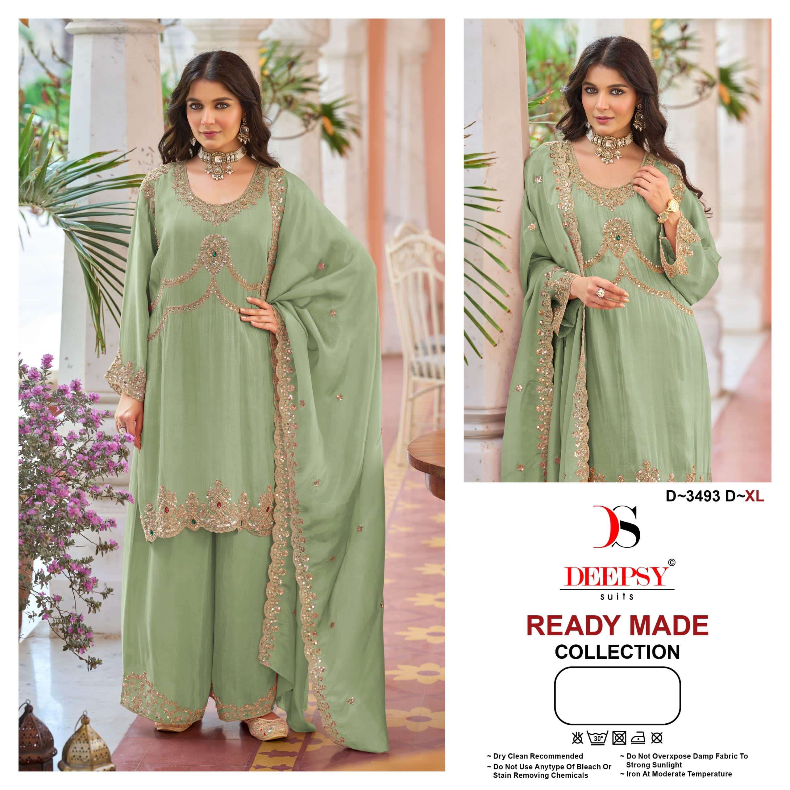 Deepsy Suit D-3493 Viscose Tissue Stitched Pakistani Suit Set