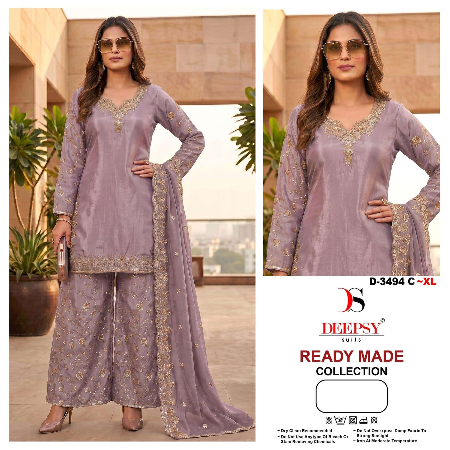 Deepsy Suit D-3494 Viscose Silk Embroidery Pakistani Suit Set