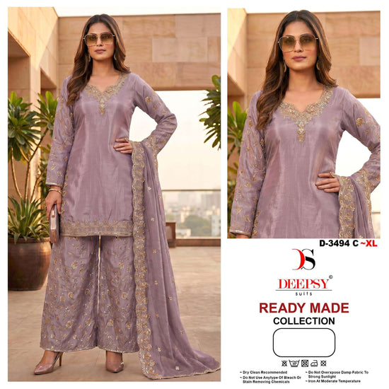 Deepsy Suit D-3494 Viscose Silk Embroidery Pakistani Suit Set