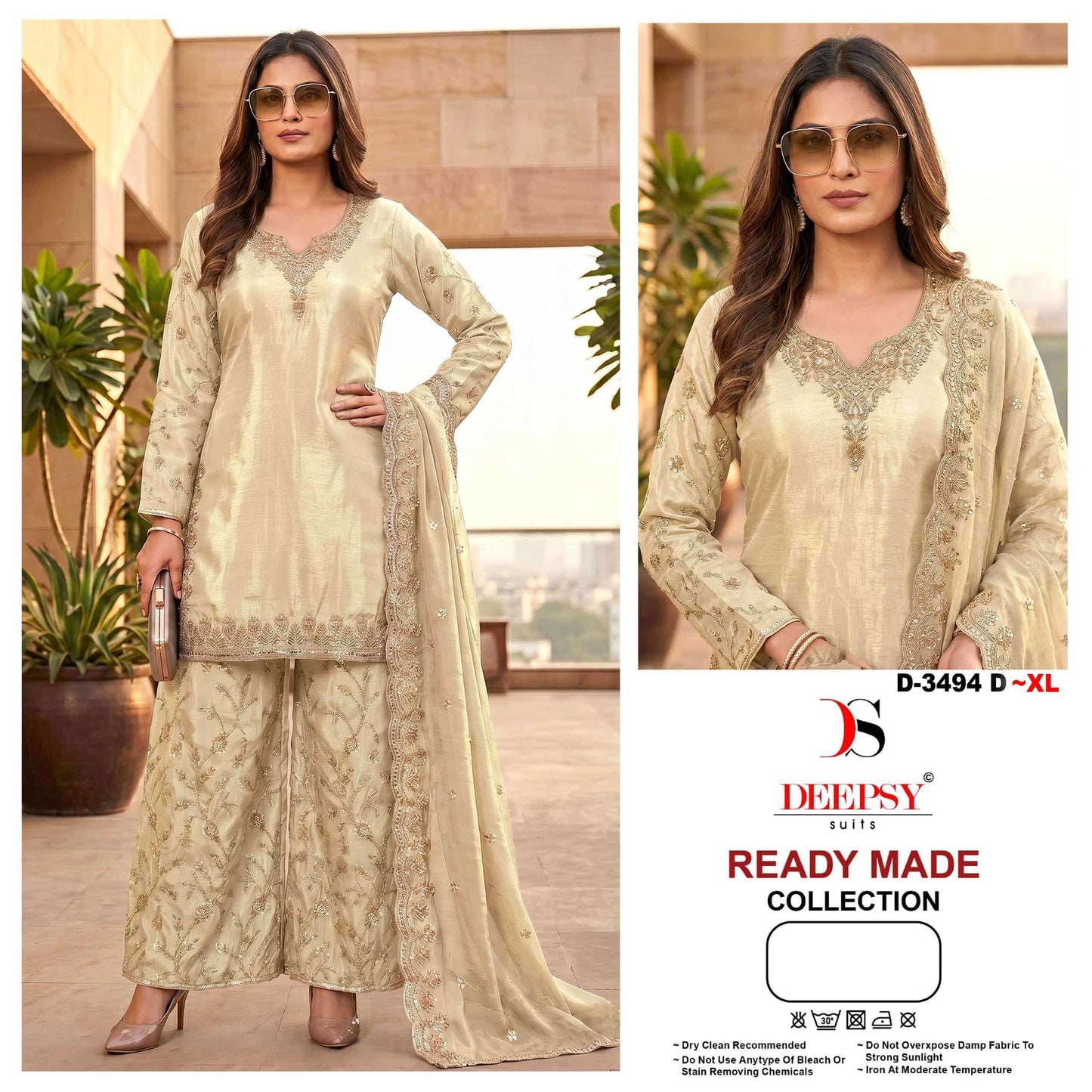 Deepsy Suit D-3494 Viscose Silk Embroidery Pakistani Suit Set