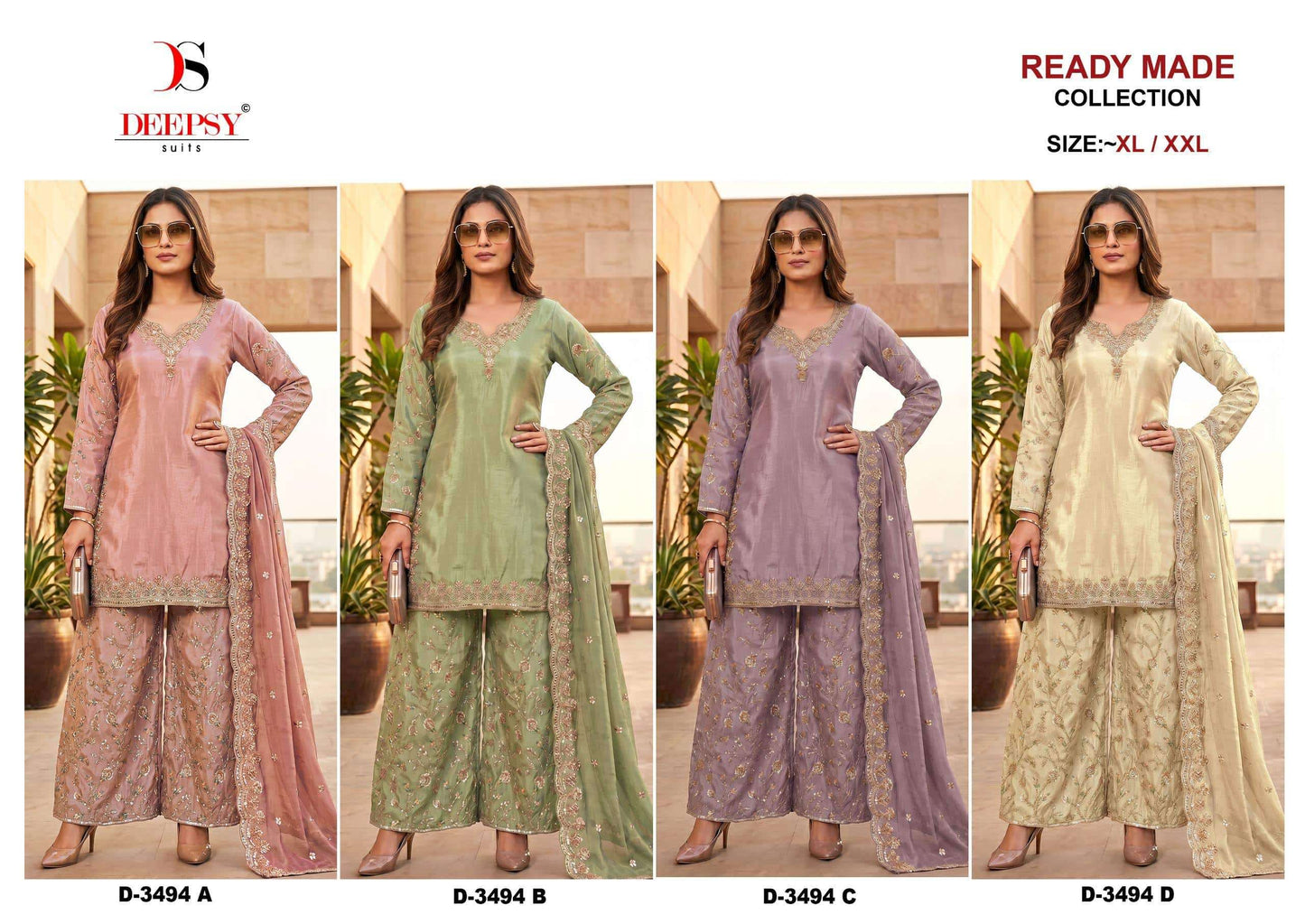 Deepsy Suit D-3494 Viscose Silk Embroidery Pakistani Suit Set