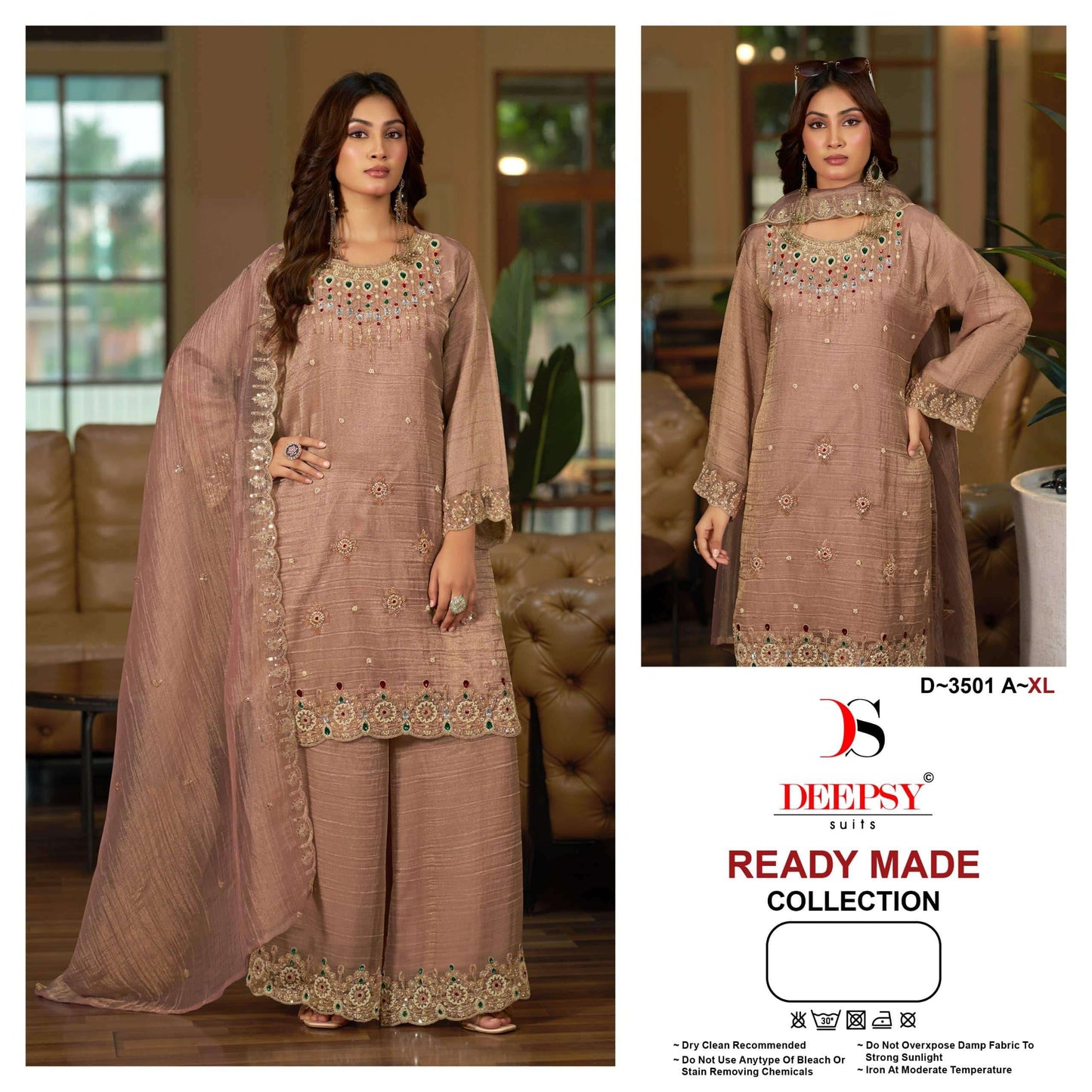 Deepsy Suit D-3501 A to D Series Salsa Silk Embroidered Salwar Suit Set