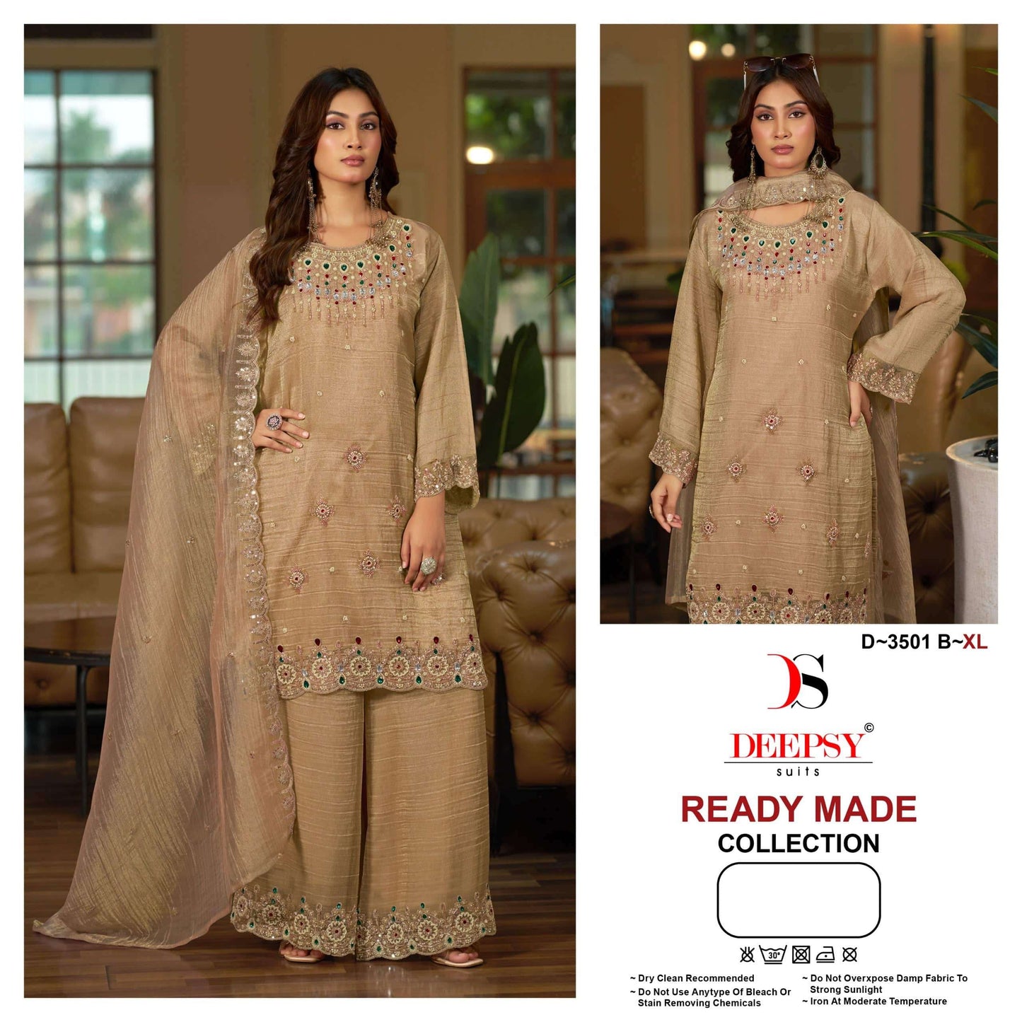 Deepsy Suit D-3501 A to D Series Salsa Silk Embroidered Salwar Suit Set