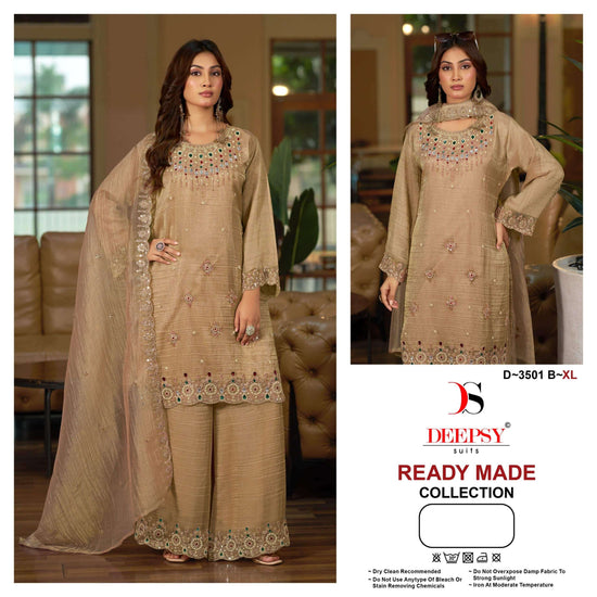 Deepsy Suit D-3501 A to D Series Salsa Silk Embroidered Salwar Suit Set