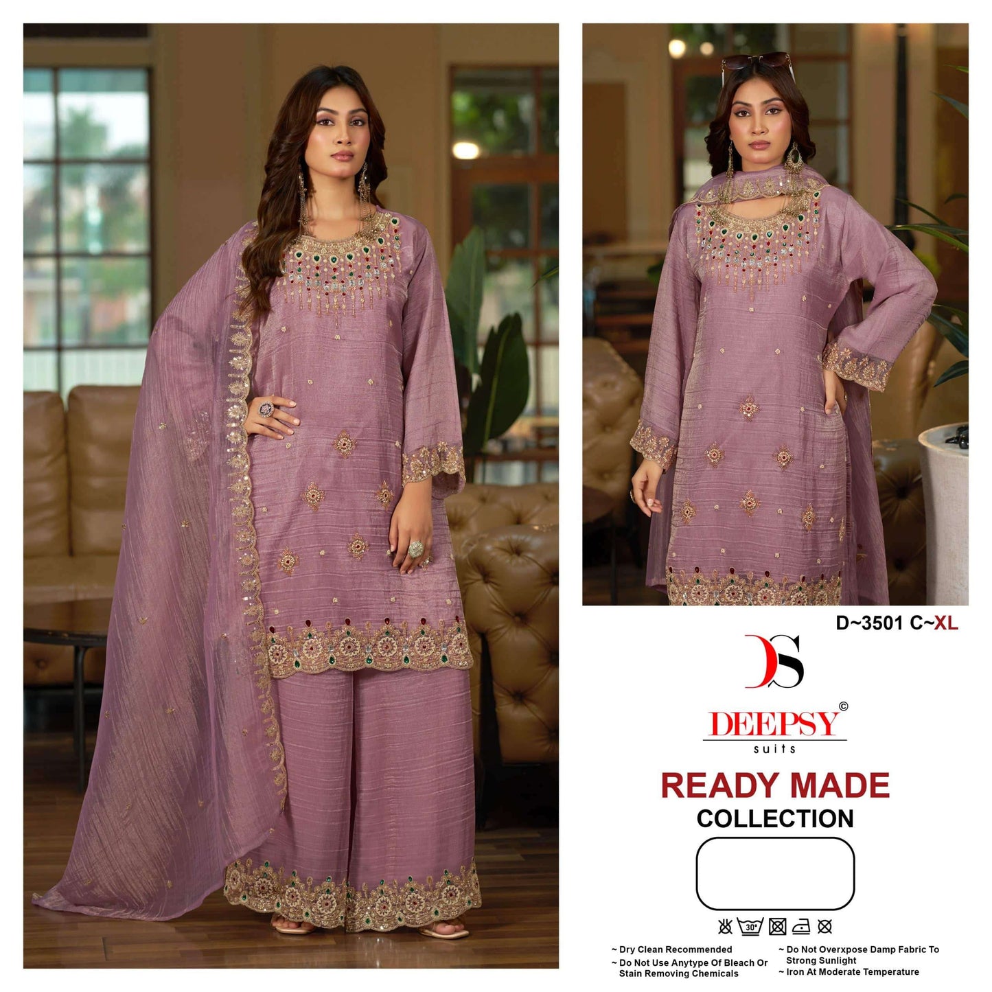 Deepsy Suit D-3501 A to D Series Salsa Silk Embroidered Salwar Suit Set