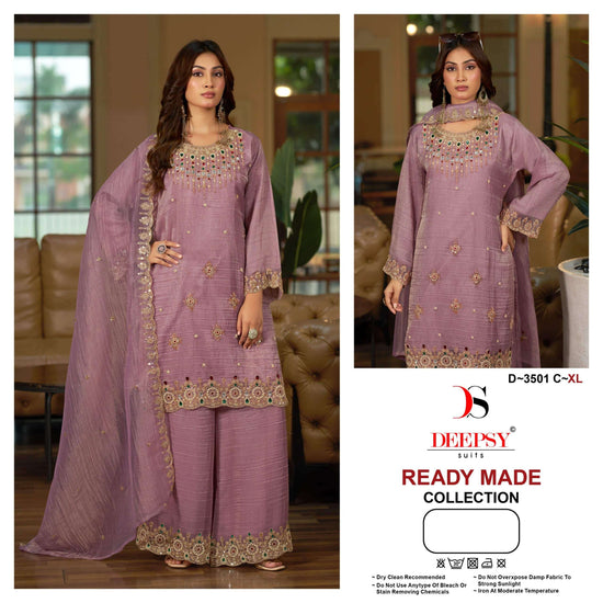 Deepsy Suit D-3501 A to D Series Salsa Silk Embroidered Salwar Suit Set