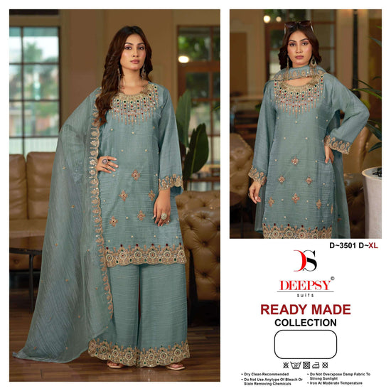Deepsy Suit D-3501 A to D Series Salsa Silk Embroidered Salwar Suit Set