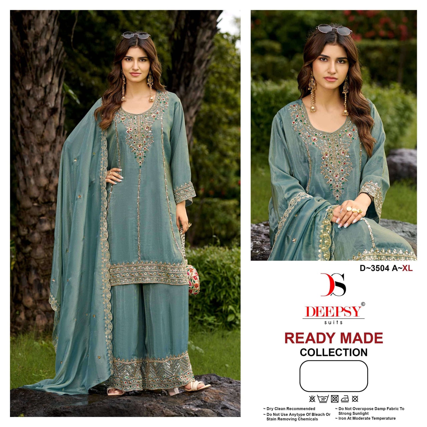 Deepsy Suit D-3504 A To D Series Viscose Tissue Silk Embroidery Pakistani Suit Set
