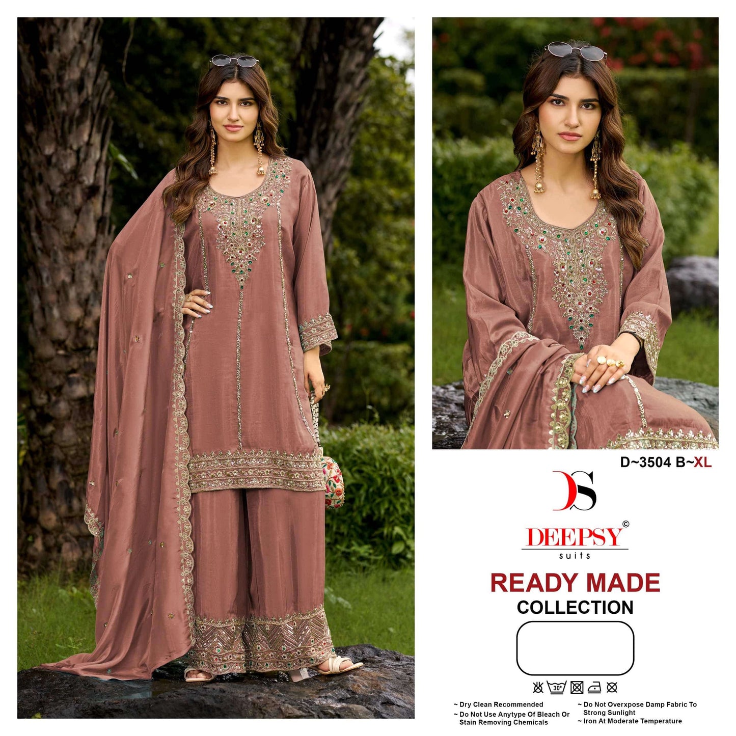Deepsy Suit D-3504 A To D Series Viscose Tissue Silk Embroidery Pakistani Suit Set