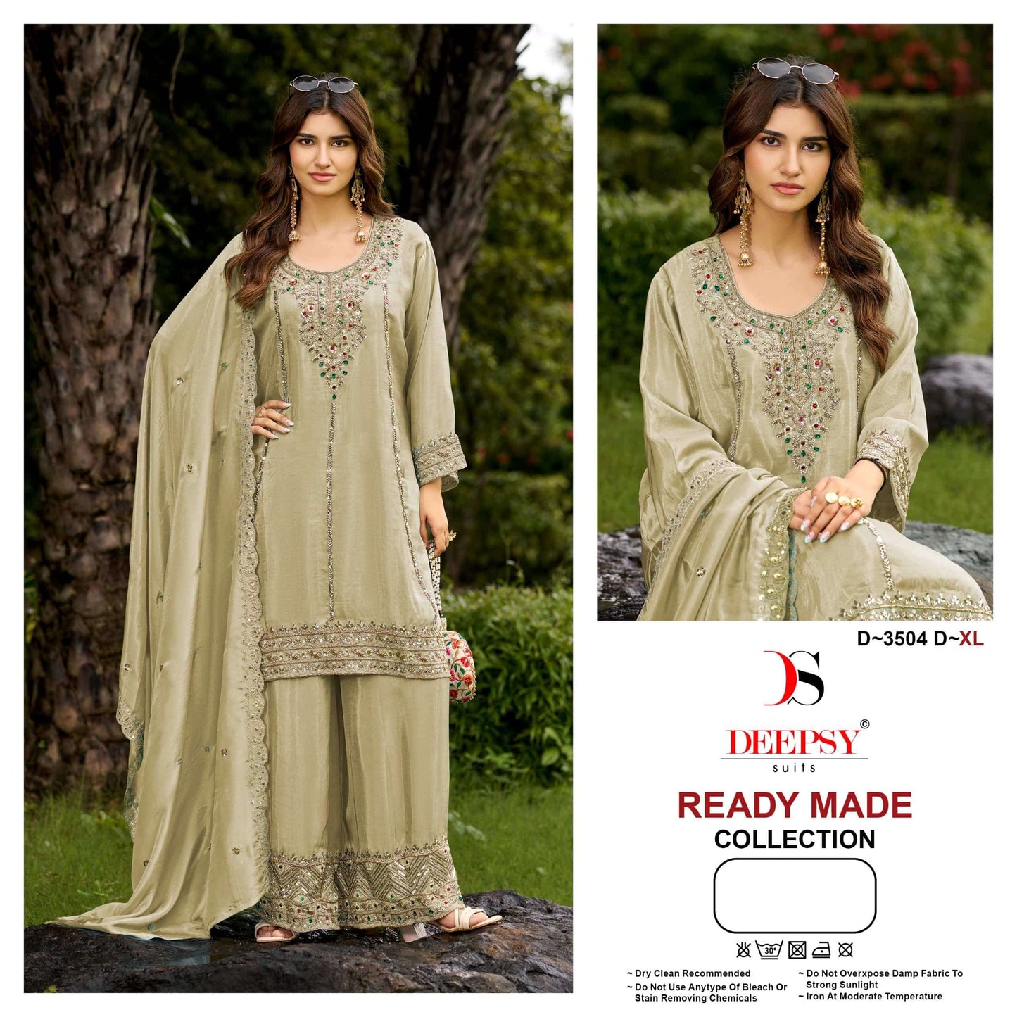 Deepsy Suit D-3504 A To D Series Viscose Tissue Silk Embroidery Pakistani Suit Set