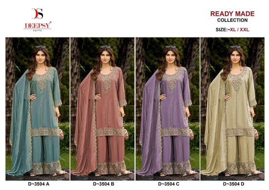 Deepsy Suit D-3504 A To D Series Viscose Tissue Silk Embroidery Pakistani Suit Set