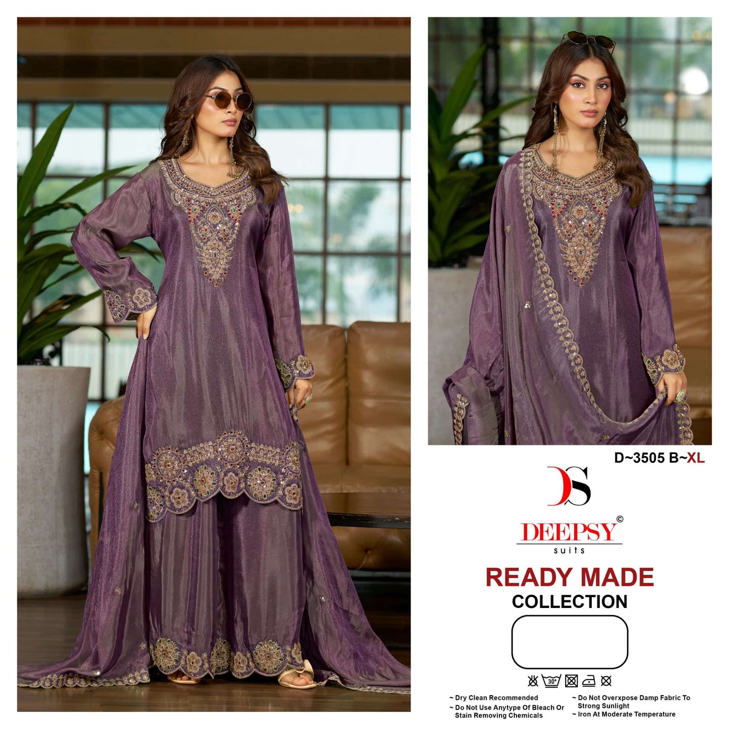 Deepsy Suit D-3505 A to D Series Viscose Tissue Silk Embroidered Pakistani Suit Set