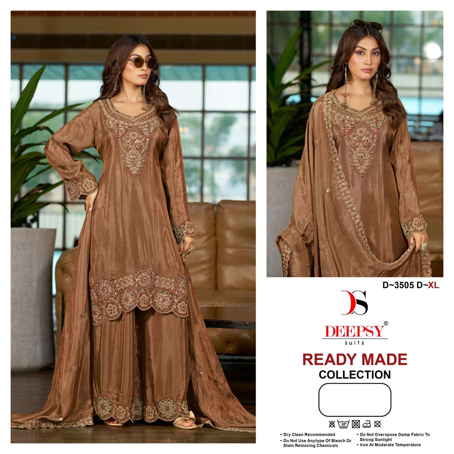 Deepsy Suit D-3505 A to D Series Viscose Tissue Silk Embroidered Pakistani Suit Set