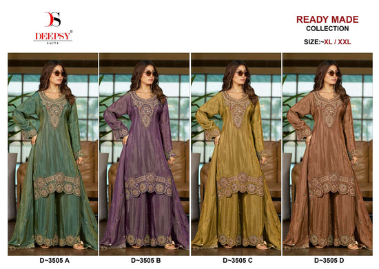 Deepsy Suit D-3505 A to D Series Viscose Tissue Silk Embroidered Pakistani Suit Set