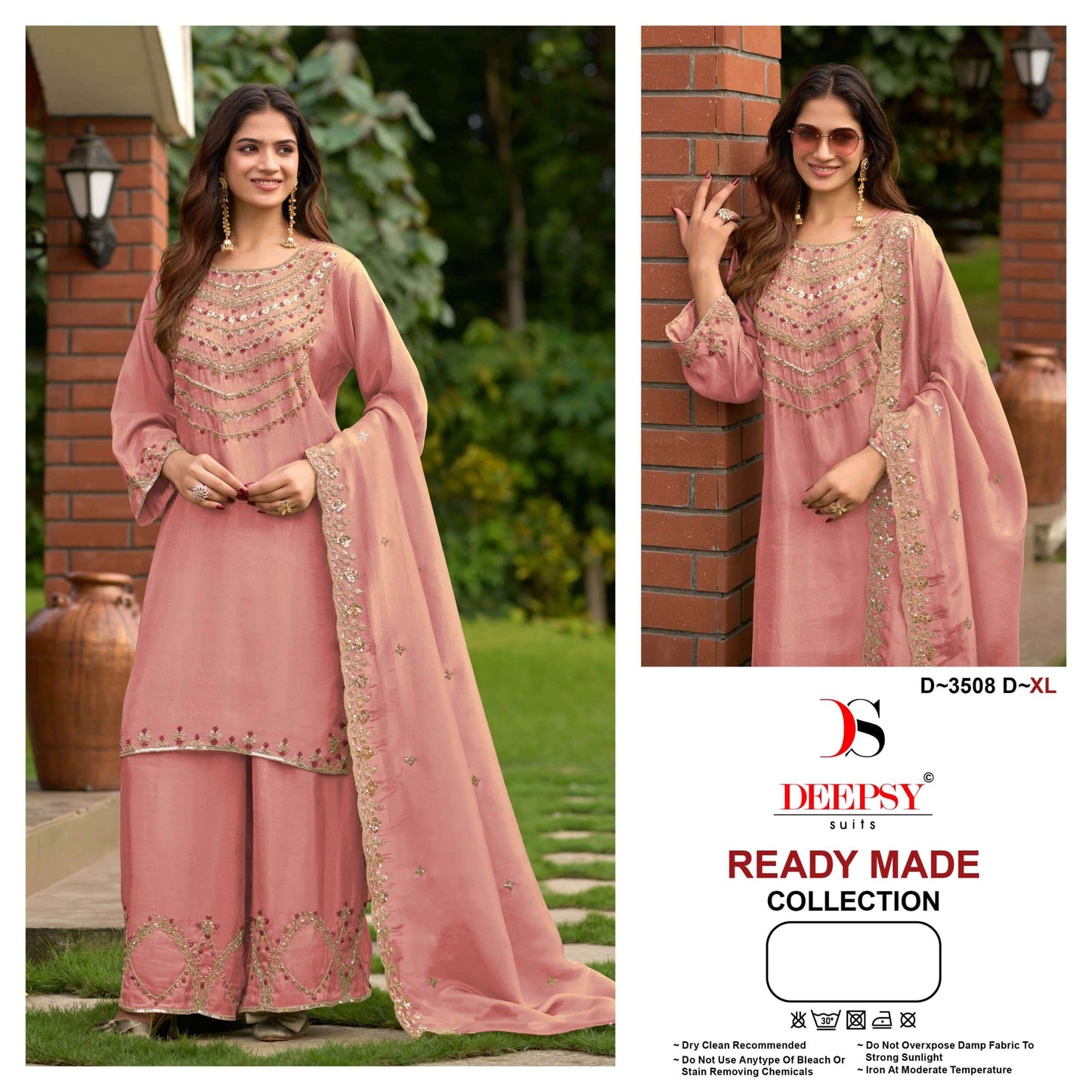 DEEPSY SUIT D-3508 A TO D Series Viscose Tissue Silk Embroidered Salwar Suit Set