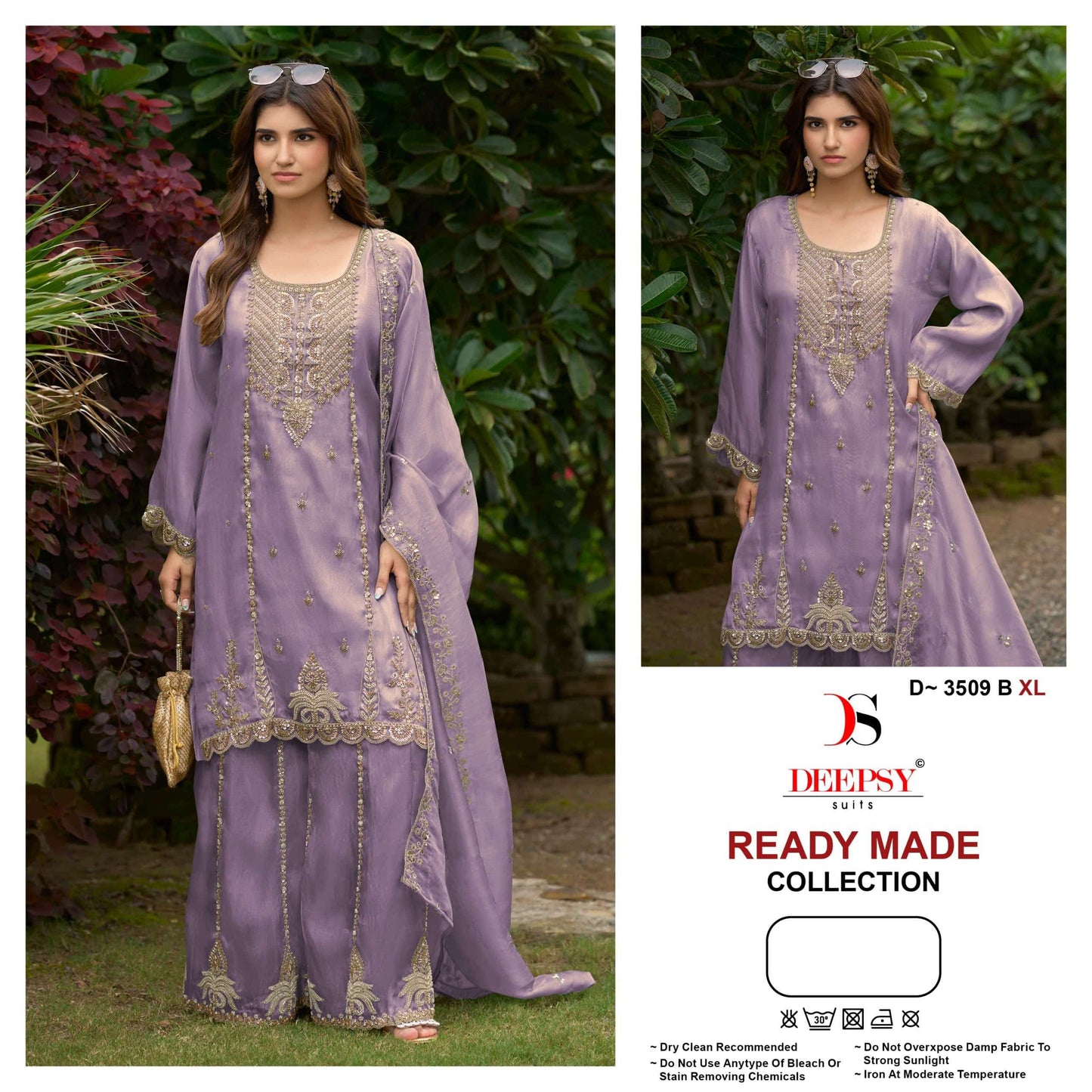 DEEPSY SUIT D-3509 Satin Embroidery Stitched Suit Set