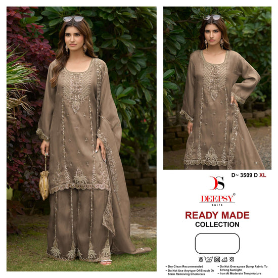 DEEPSY SUIT D-3509 Satin Embroidery Stitched Suit Set