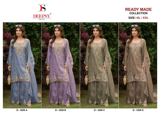 DEEPSY SUIT D-3509 Satin Embroidery Stitched Suit Set