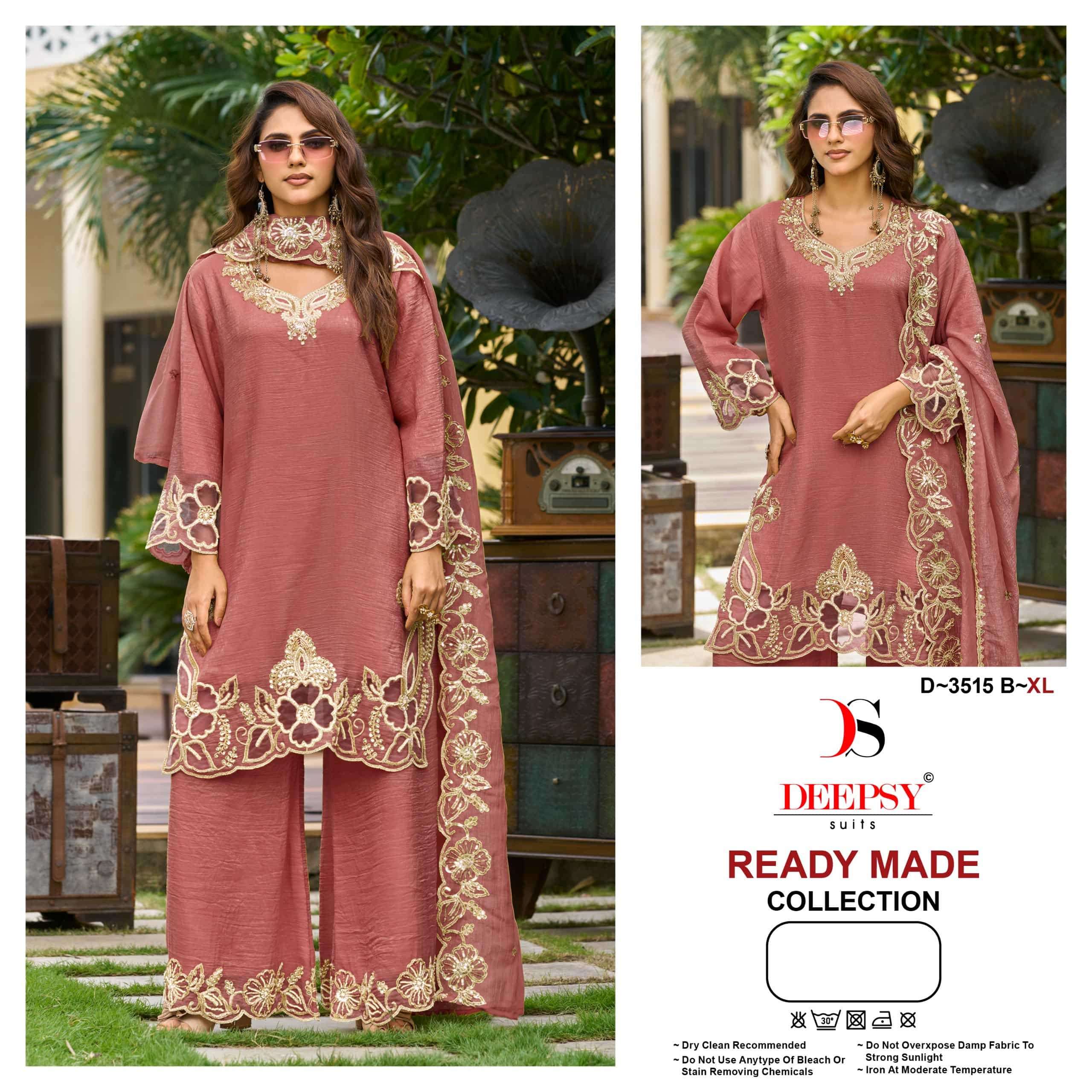 DEEPSY SUIT D-3515 Crush Silk Embroidered Stitched Sharara Dresses