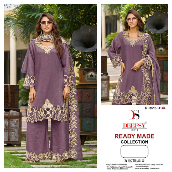 DEEPSY SUIT D-3515 Crush Silk Embroidered Stitched Sharara Dresses