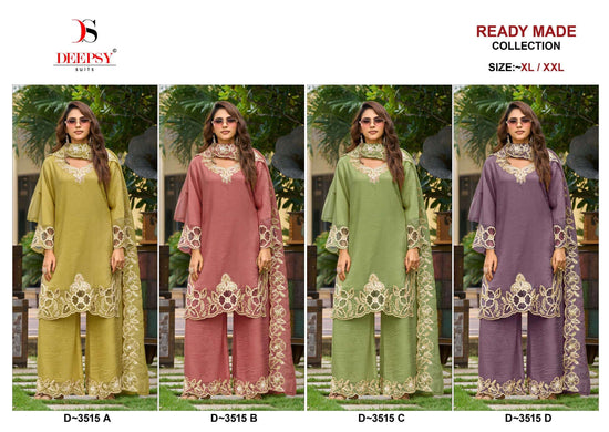 DEEPSY SUIT D-3515 Crush Silk Embroidered Stitched Sharara Dresses