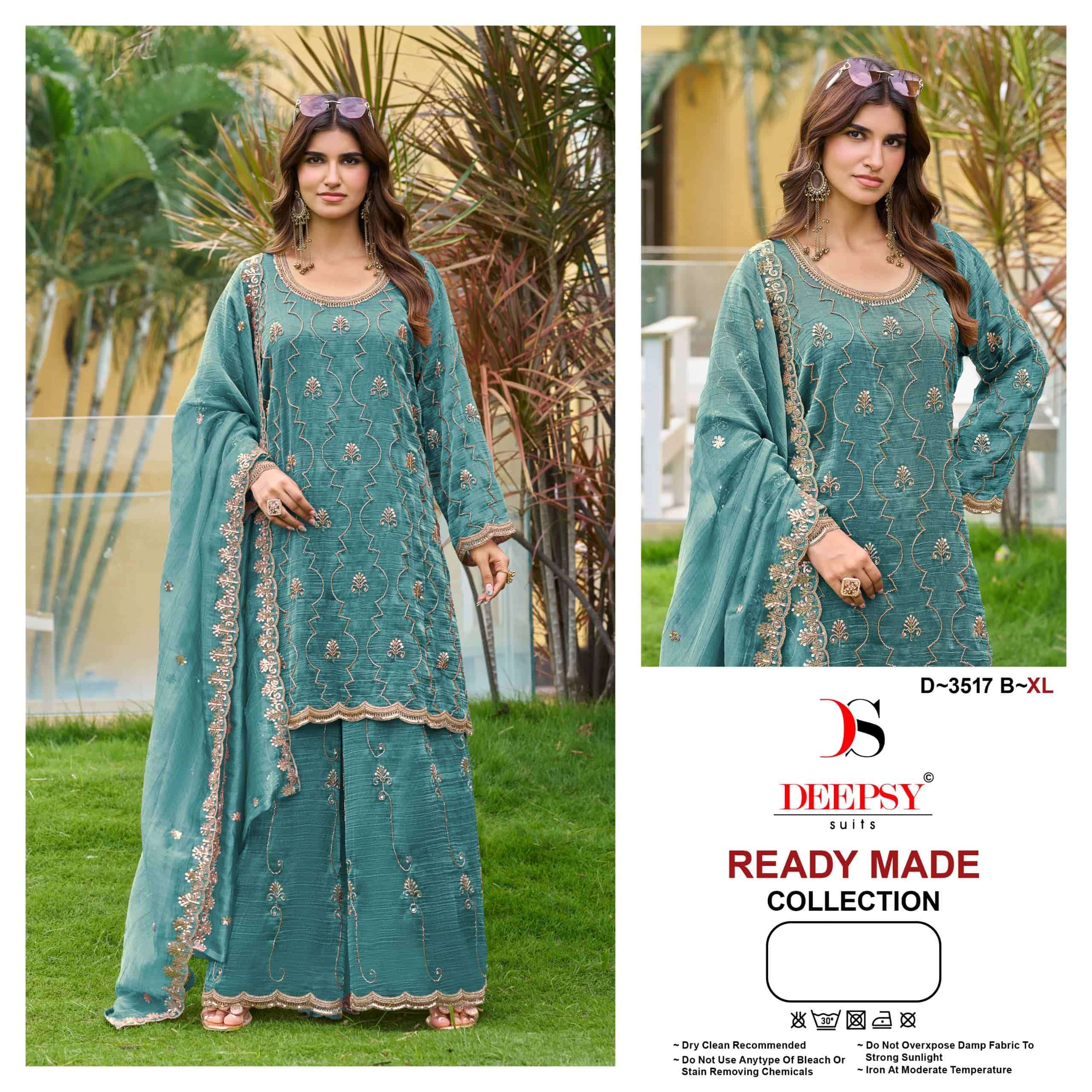 DEEPSY SUIT D-3517 Salsa Silk Embroidered Pakistani Suit Set