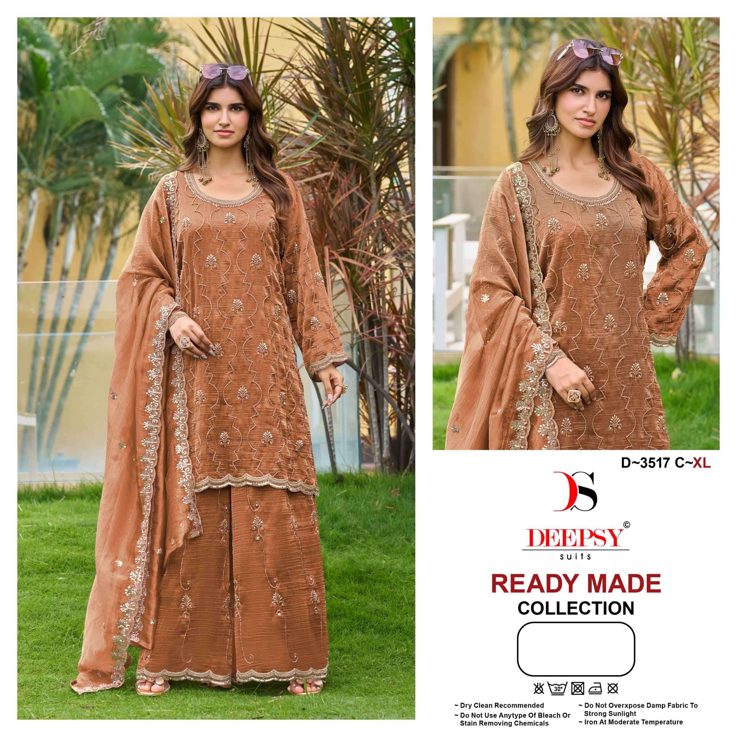 DEEPSY SUIT D-3517 Salsa Silk Embroidered Pakistani Suit Set