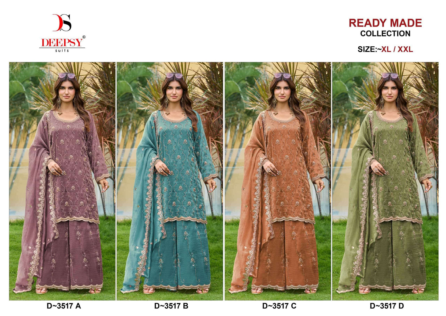 DEEPSY SUIT D-3517 Salsa Silk Embroidered Pakistani Suit Set