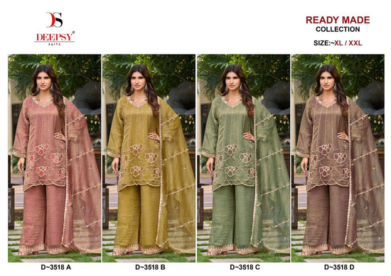 DEEPSY SUIT D-3518 A TO D Series Salsa Silk Embroidered Pakistani Suit Set - Amrah Wholesale