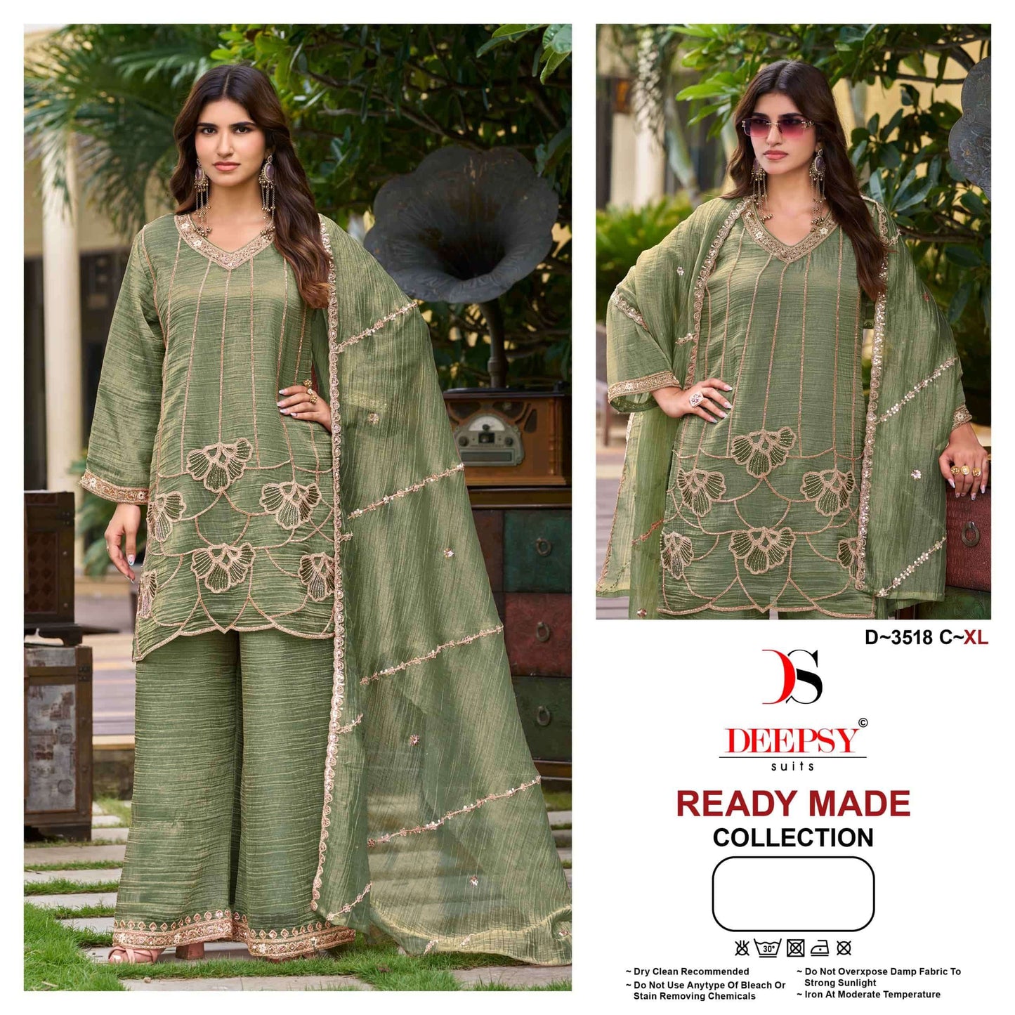 DEEPSY SUIT D-3518 A TO D Series Salsa Silk Embroidered Pakistani Suit Set