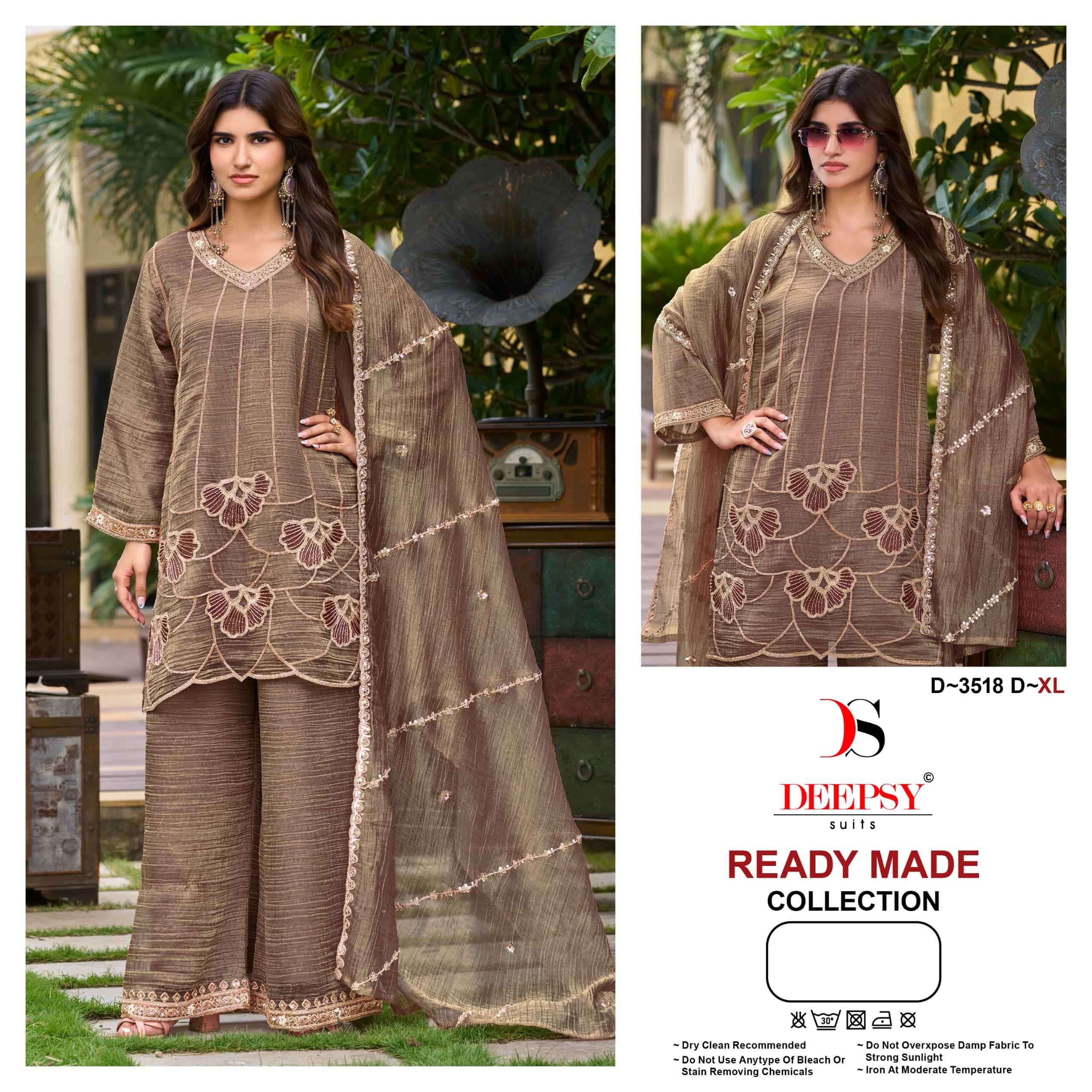 DEEPSY SUIT D-3518 A TO D Series Salsa Silk Embroidered Pakistani Suit Set