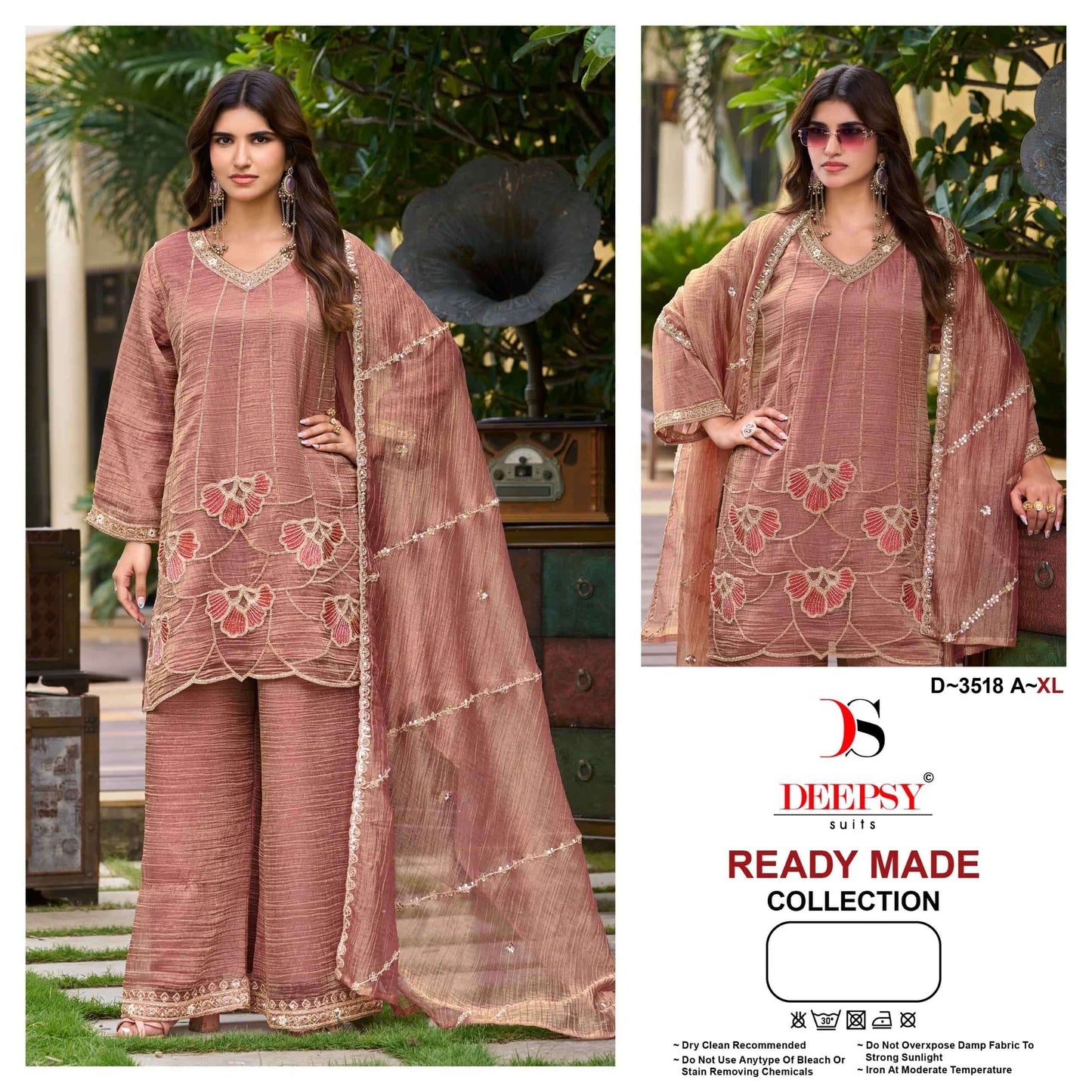 DEEPSY SUIT D-3518 A TO D Series Salsa Silk Embroidered Pakistani Suit Set