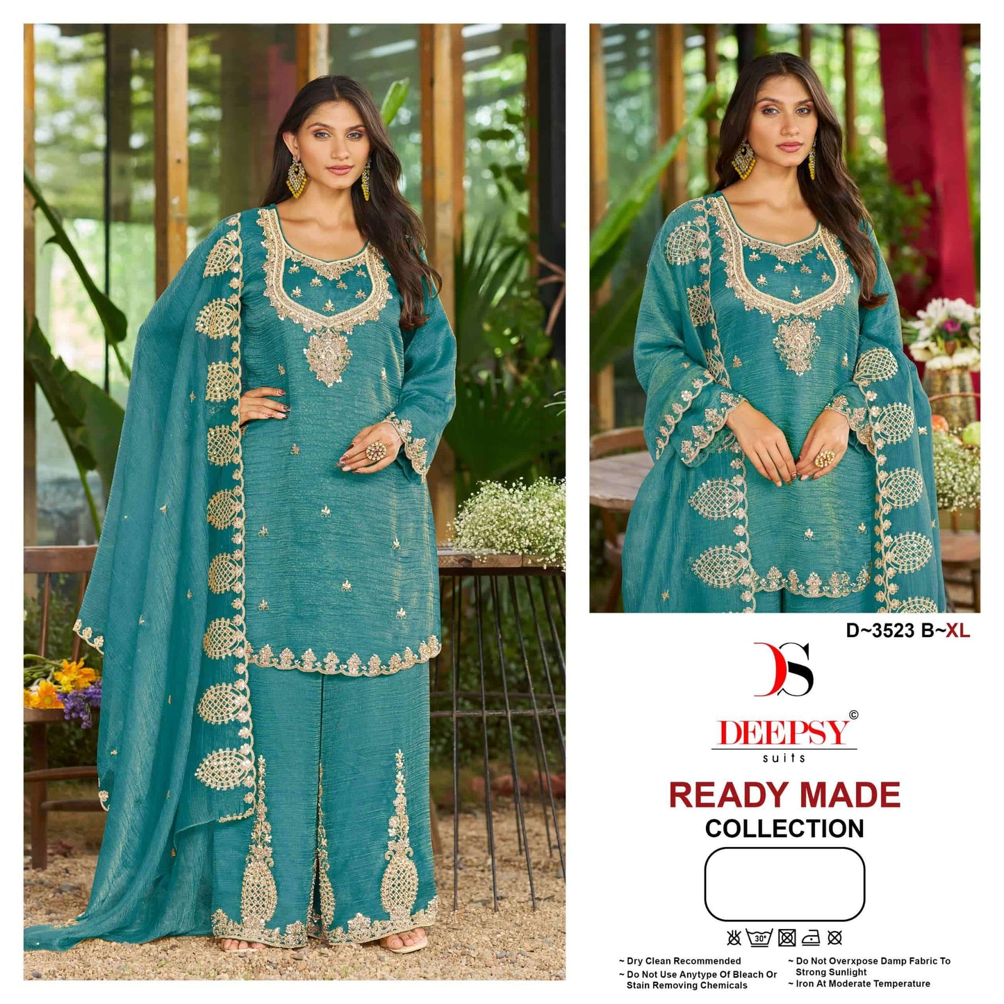 DEEPSY SUIT D-3523 Salsa Silk Embroidered Pakistani Suit Set