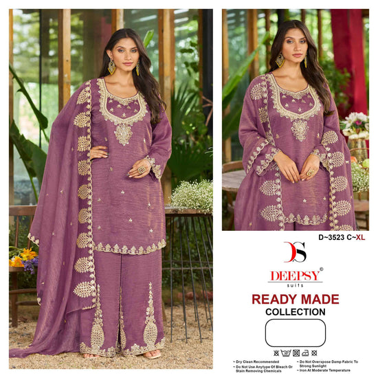 DEEPSY SUIT D-3523 Salsa Silk Embroidered Pakistani Suit Set
