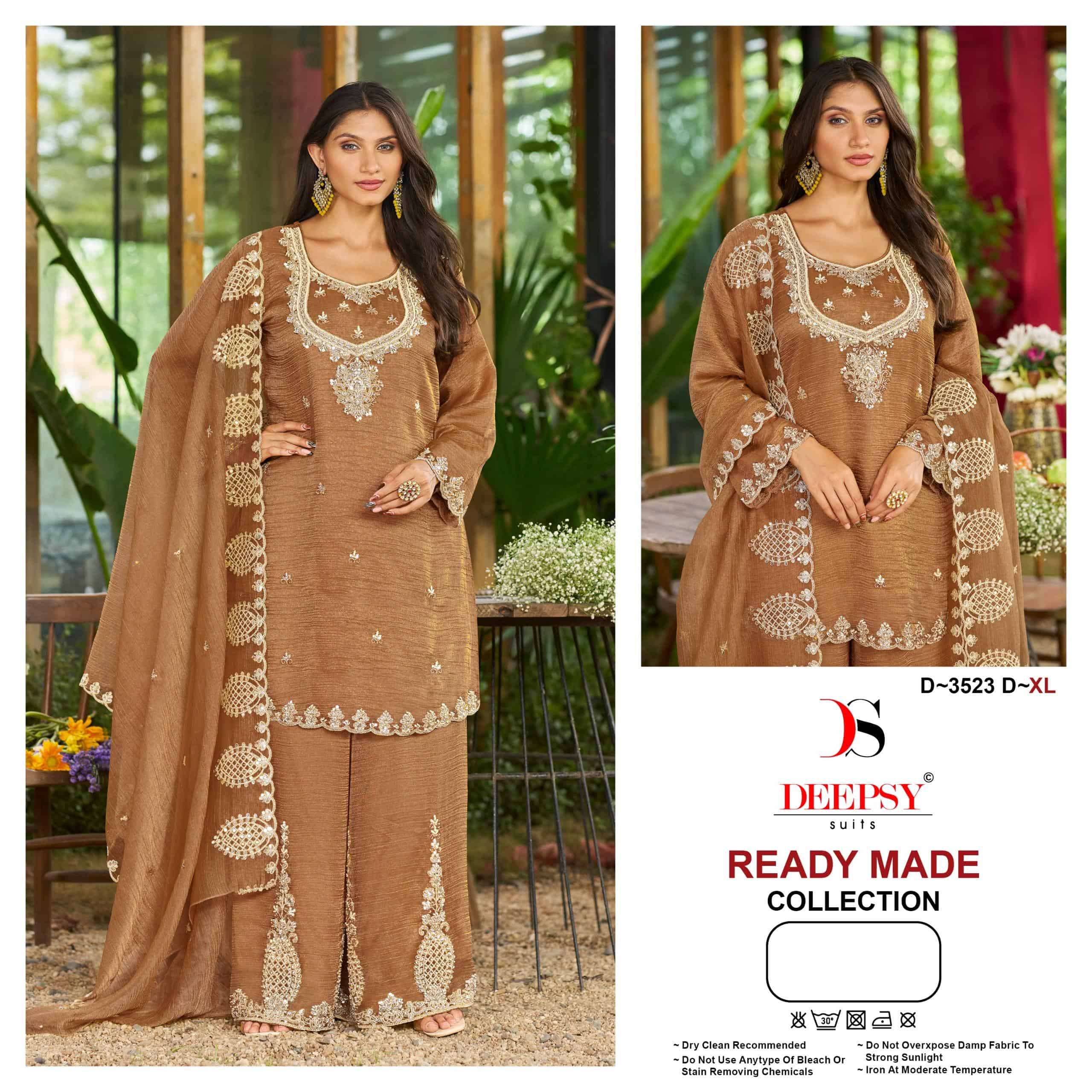 DEEPSY SUIT D-3523 Salsa Silk Embroidered Pakistani Suit Set