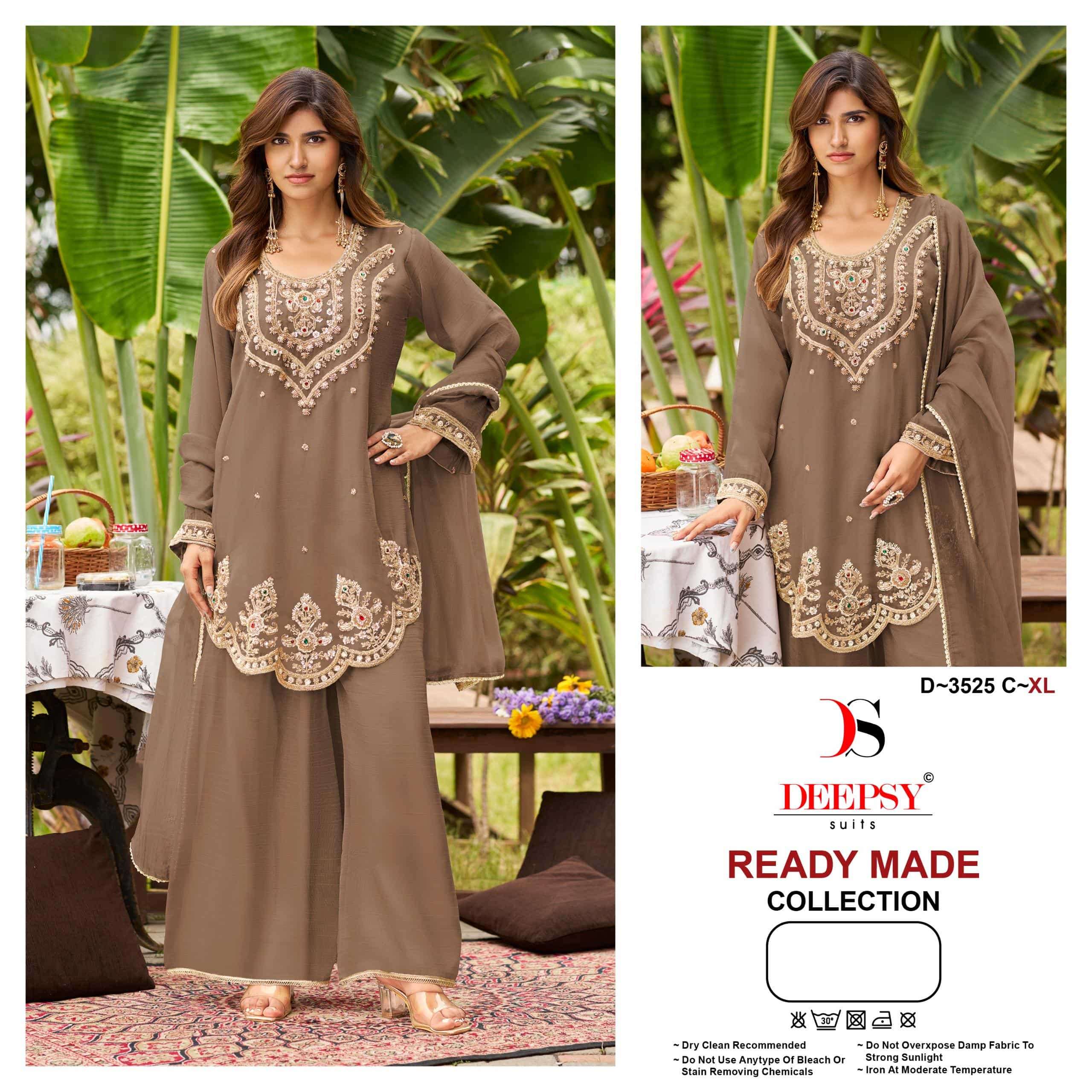 DEEPSY SUIT D-3525 Salsa Silk Ready-to-Wear Pakistani Suit Set