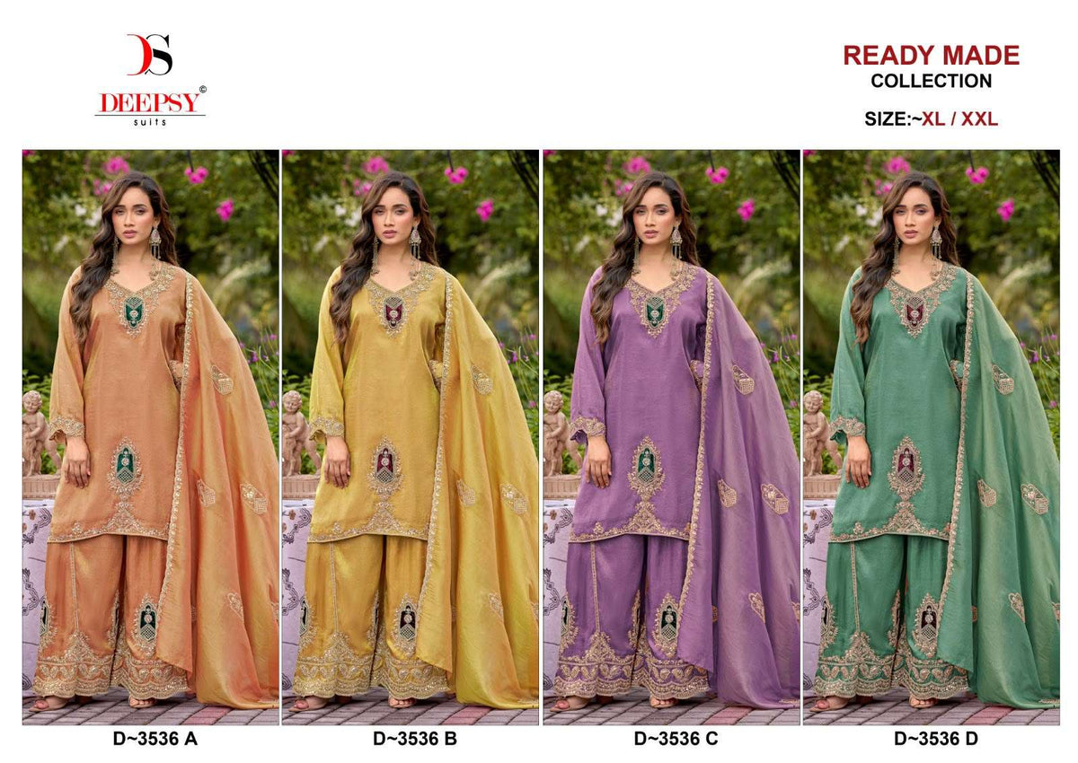 Deepsy Suit D-3536 A To D Viscose Tissue Silk Embroidery Stitched Dress