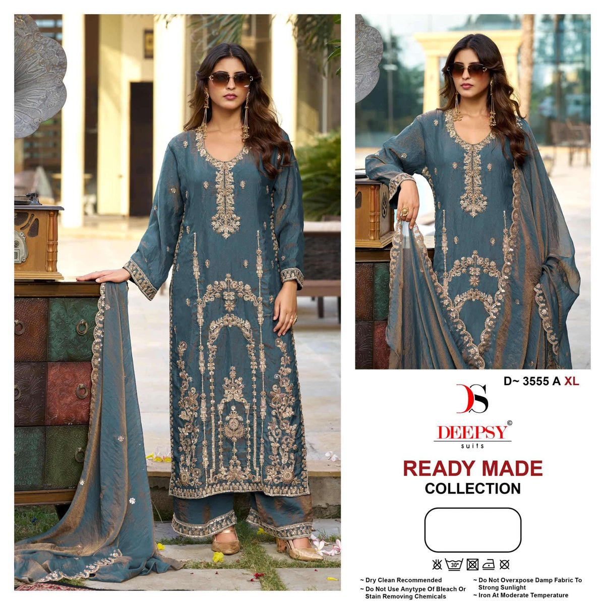 Deepsy Suit D-3555 Ancy Moss Silk Pakistani Suit