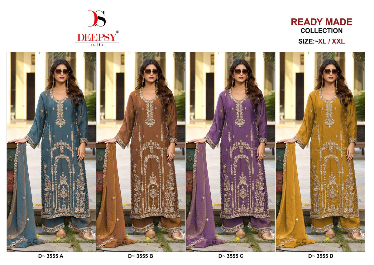 Deepsy Suit D-3555 Ancy Moss Silk Pakistani Suit