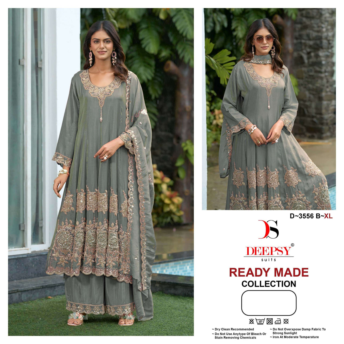 Deepsy Suit D-3556 Viscose Tissue Silk Embroidery Anarkali Stitched Dress