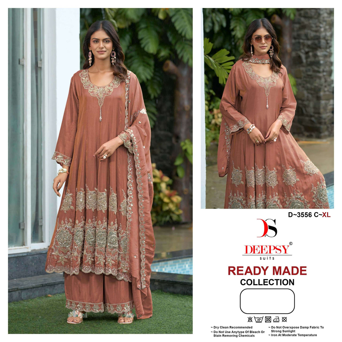 Deepsy Suit D-3556 Viscose Tissue Silk Embroidery Anarkali Stitched Dress