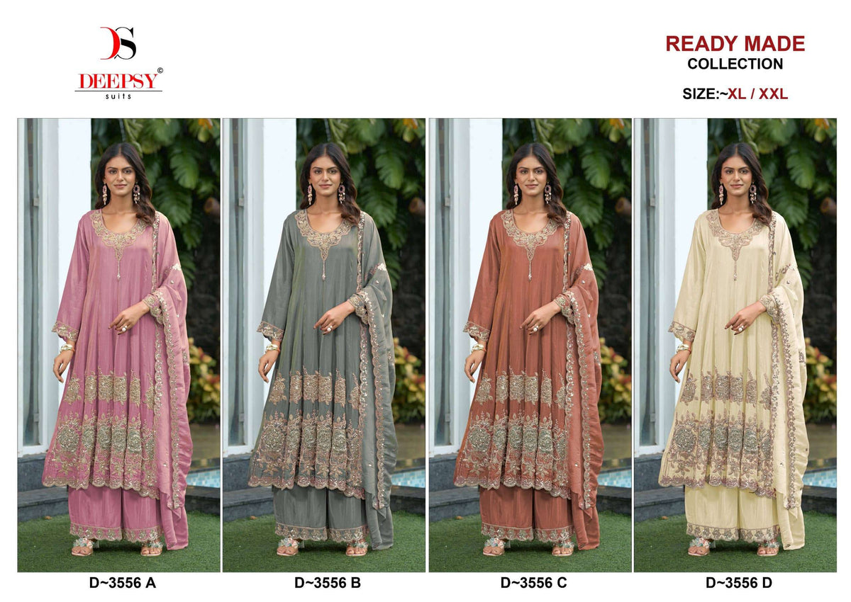 Deepsy Suit D-3556 Viscose Tissue Silk Embroidery Anarkali Stitched Dress