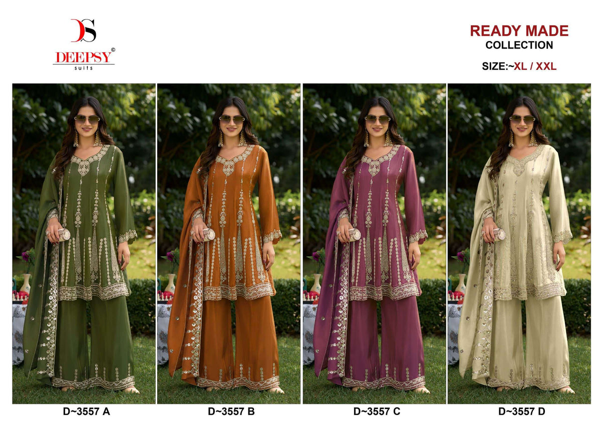 DEEPSY SUIT D-3557 Viscose Tissue Silk Embroidered Pakistani Suit Set