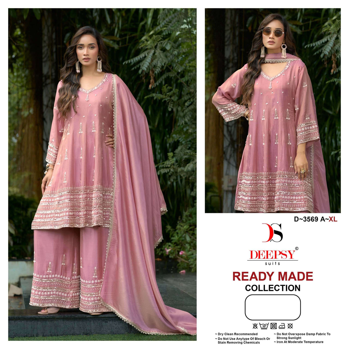 Deepsy Suit D-3569 Viscose Tissue Silk Embroidered Sharara Suit Set