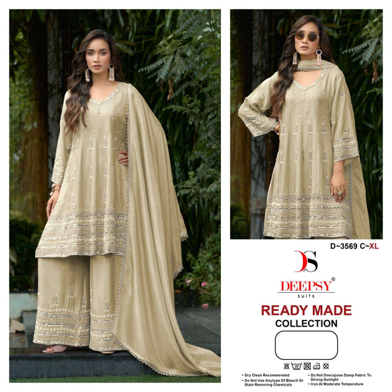 Deepsy Suit D-3569 Viscose Tissue Silk Embroidered Sharara Suit Set
