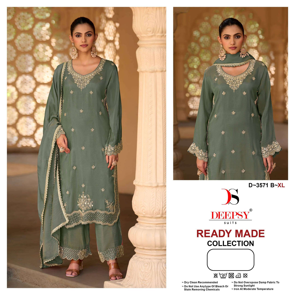Deepsy Suit D-3571 Viscose Tissue Silk Embroidered Salwar Suit Set