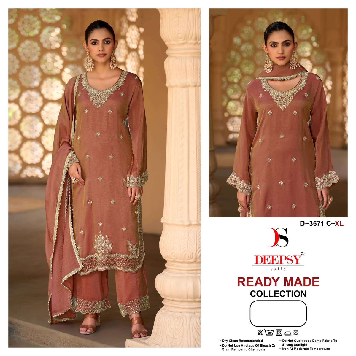 Deepsy Suit D-3571 Viscose Tissue Silk Embroidered Salwar Suit Set