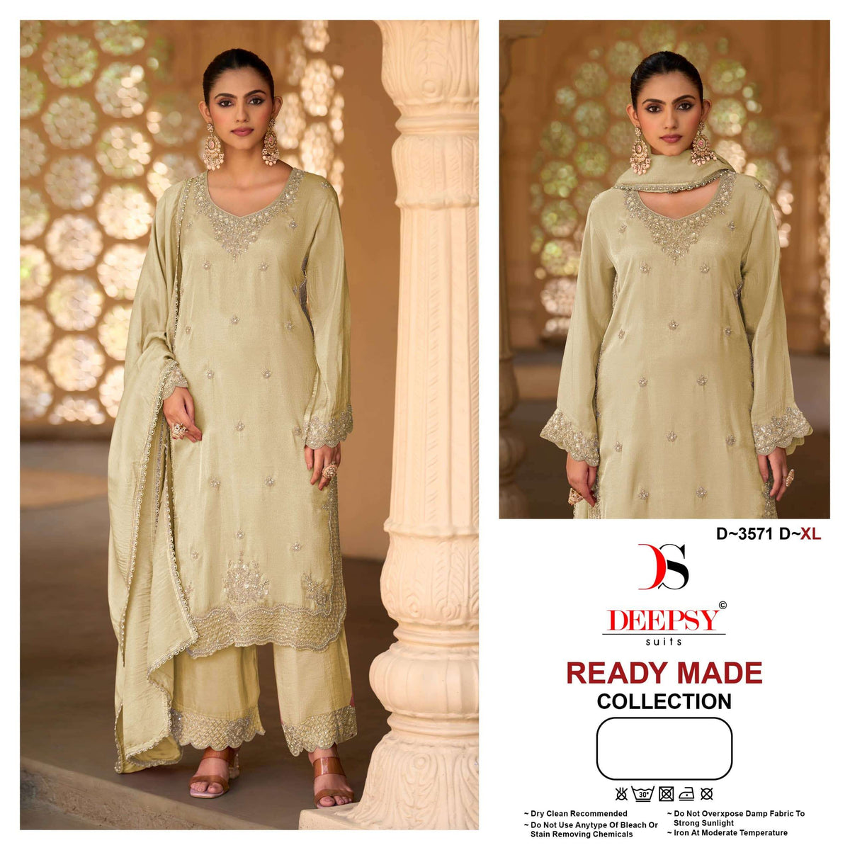 Deepsy Suit D-3571 Viscose Tissue Silk Embroidered Salwar Suit Set